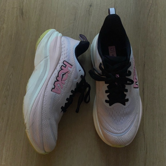 Hoka One One Pink and Black Athletic Shoes - Picture 2 of 5